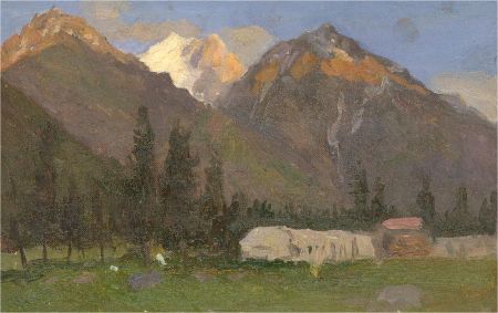 M. Mikhailov - Russian School 20th Century Oil, Mountainous Landscape