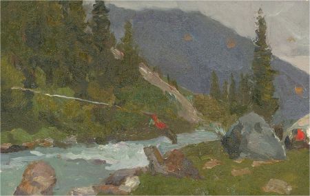 M. Mikhailov - Russian School 20th Century Oil, Summer Camp