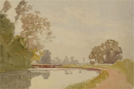 Mid 20th Century Watercolour - The River Path