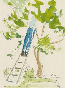 J.S. - Signed Mid 20th Century Watercolour, Picking Limes