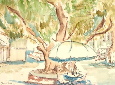 J.S. - Signed Mid 20th Century Watercolour, The Town Square