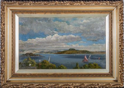 Late 19th Century Oil - Boats In The Bay
