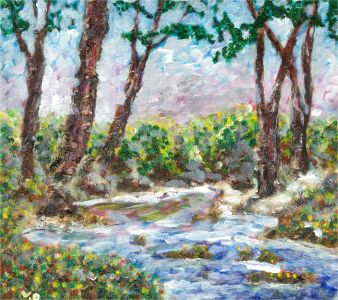 Olivia Varziang  - Contemporary Oil, The Fast River Running