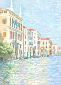 Gerry B. Gibbs - 1981 Oil, Houses on the Grand Canal, Venice