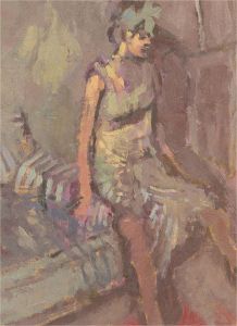 20th Century Oil - Seated Lady