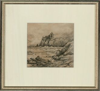 A. Ogilvie - 1905 Pen and Ink Drawing, Tantallon Castle
