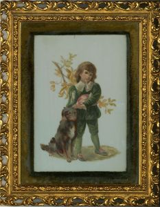 Early 20th Century Oil - Boy and his Dog
