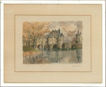 La Brige (1892-1972) - Signed 20th Century Watercolour, Château De Chenonceaux