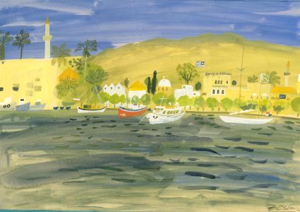 D. Osborn - 20th Century Watercolour, The Greek Port