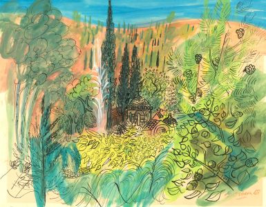 D. Osborn - 1968 Watercolour, Holy Monastery of Kaisariani
