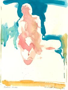 Richard J.S. Young - Contemporary Watercolour, Seated Nude