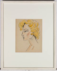 Mid 20th Century Charcoal Drawing - Blonde