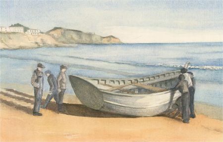 Mid 20th Century Watercolour - On The Shore