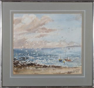 D.C. - Contemporary Watercolour, Seagulls at Sea