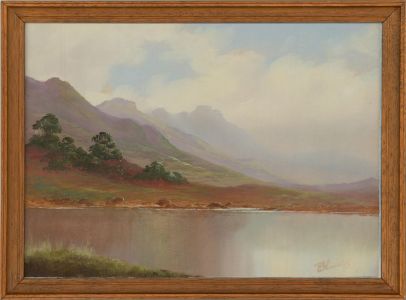 B. Hinchcliffe - Early 20th Century Gouache, Welsh Mountain Lake