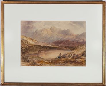 Attrib James Baker Pyne RBA (1800-1979) - c.1950 Watercolour, Langdale Pikes