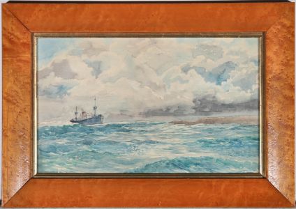Manner of W.M Birchall - Early 20th Century Watercolour, Steam Ship in Heavy Sea
