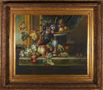 B. Ward - Early 20th Century Oil, Bountiful Still Life