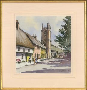 Lin Dearni  - 1993 Watercolour, The Village Street