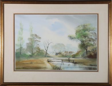 Ralph Leaper (b.1915) - 1986 Watercolour, Beyond The Village