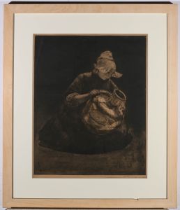 Early 20th Century Etching - Young Dutch Girl