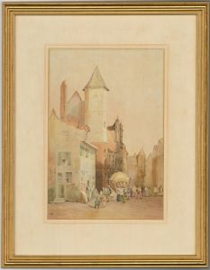 I. I. G - Late 19th Century Watercolour, Continental Street Scene