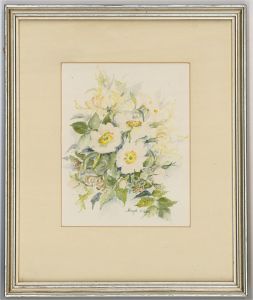 Hazel Wilson - 20th Century Watercolour, Hedgerow Flowers