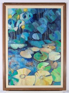 20th Century Mixed Media - Lily Pads