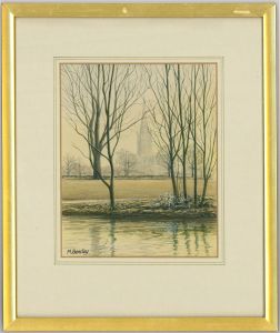 Mick Bensley - Contemporary Watercolour, Salisbury Cathedral In Winter