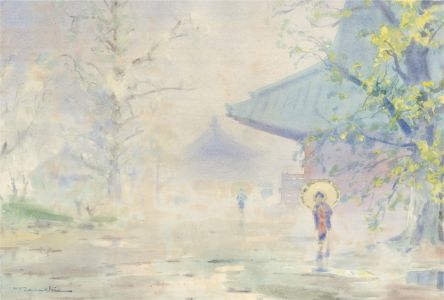 Fukutaro Terauchi (1891-1964) - Mid 20th Century Watercolour, Rain In Japan