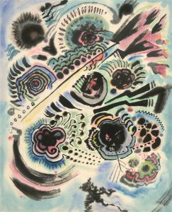 Peter Frederick Briscoe Snow - 20th Century India Ink, Angry Skull With Flowers