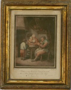 After A. Ostade - 18th Century Engraving, The Family Home