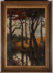 Hampden Alfred Minton (1854-1934) - 1929 Oil, Trees on the River's Edge