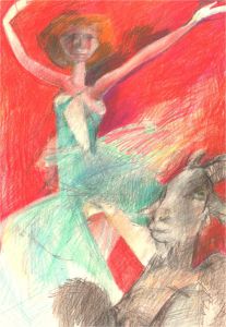 John Ivor Stewart PPPS (1936-2018) - Contemporary Coloured Pencil, Ballet Dancer