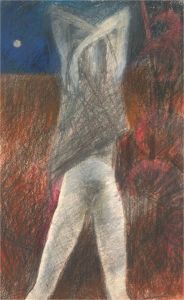 John Ivor Stewart PPPS (1936-2018) - Contemporary Coloured Pencil, Moonlit Nude