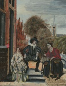 After Jan Steen (c.1626-1679) - 20C Oil, A Mayor of Delft and his Daughter