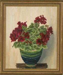 Mid 20th Century Oil - Still Life of Flowers in a Vase
