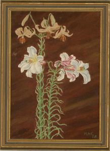 H.A.F - Signed and dated 1968 Oil, Still Life of Flowers