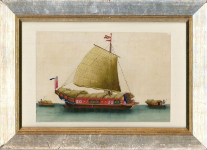 19th Century Gouache - Chinese Junk