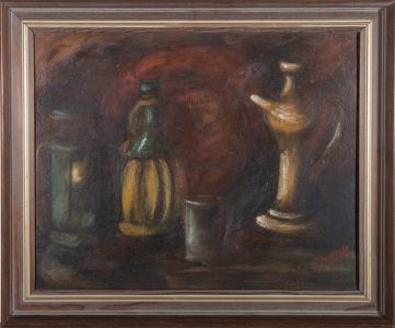 C. Sanites  - Mid 20th Century Oil, Still Life with Jugs
