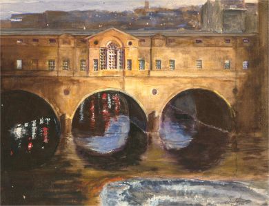 Signed 1996 Gouache - Pulteney Bridge