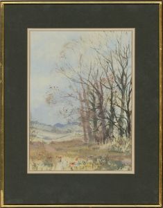 Roy Perry (1935-1993) - Mid 20th Century Oil, Elm Trees Linkenholt