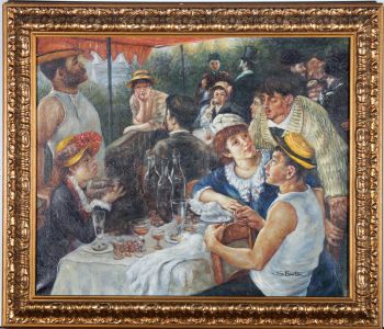 S. Earton after Renoir - 20th Century Oil, Luncheon of the Boating Party