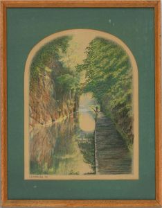 Gordon Lee - Signed and dated 1980 Pastel, A Walk Along the Canal