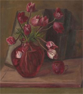 M.Danby - Early 20th Century Watercolour, A Study in Red