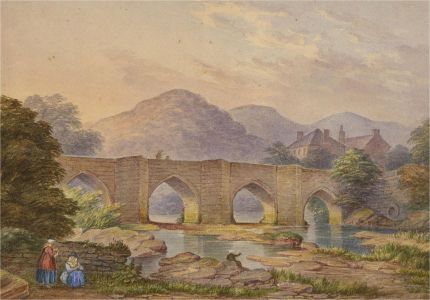 Late 19th Century Watercolour - The Figures by the Bridge