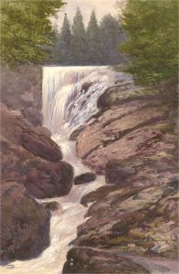 19th Century Watercolour - The Waterfall