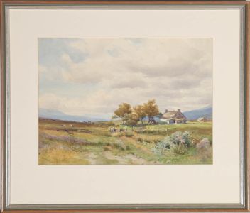 Percy Dixon (1862-1924) - Framed Watercolour, Highland Cottage
