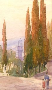 Roland G. Barker - 1905 Watercolour, Italian Street