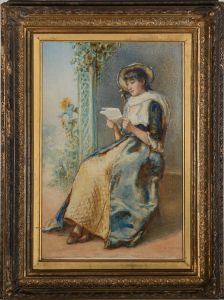 Gustavus Arthur Bouvier (fl.1839-1888) - Watercolour, Celia's Arbour